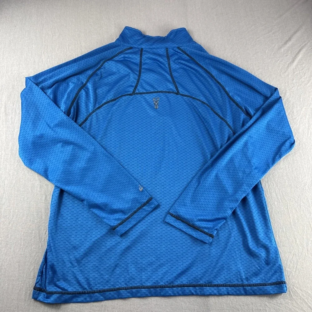 Asics Pullover Mens M Blue 1/4 Zip Sweatshirt Running Gym Performance Workout